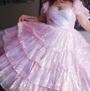 Pink Sparkle Tiered Dress